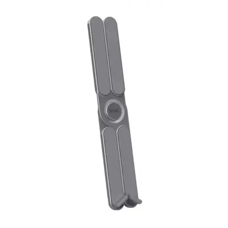 Podstawka pod laptopa TRUST Macy składana aluminiowa, szara — wysokość 280 mm, podstawa 23×46 mm, udźwig 20 kg