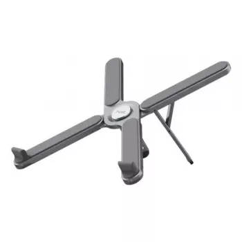 Podstawka pod laptopa TRUST Macy składana aluminiowa, szara — wysokość 280 mm, podstawa 23×46 mm, udźwig 20 kg