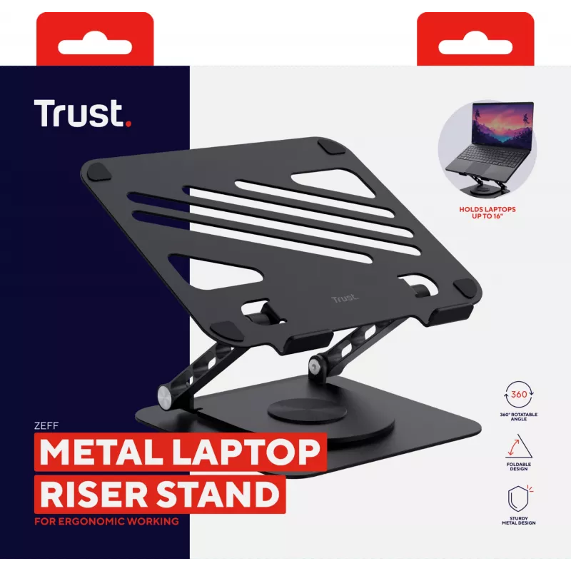 Trust Zeff Podstawka pod laptopa Czarny 40,6 cm (16 cali)
