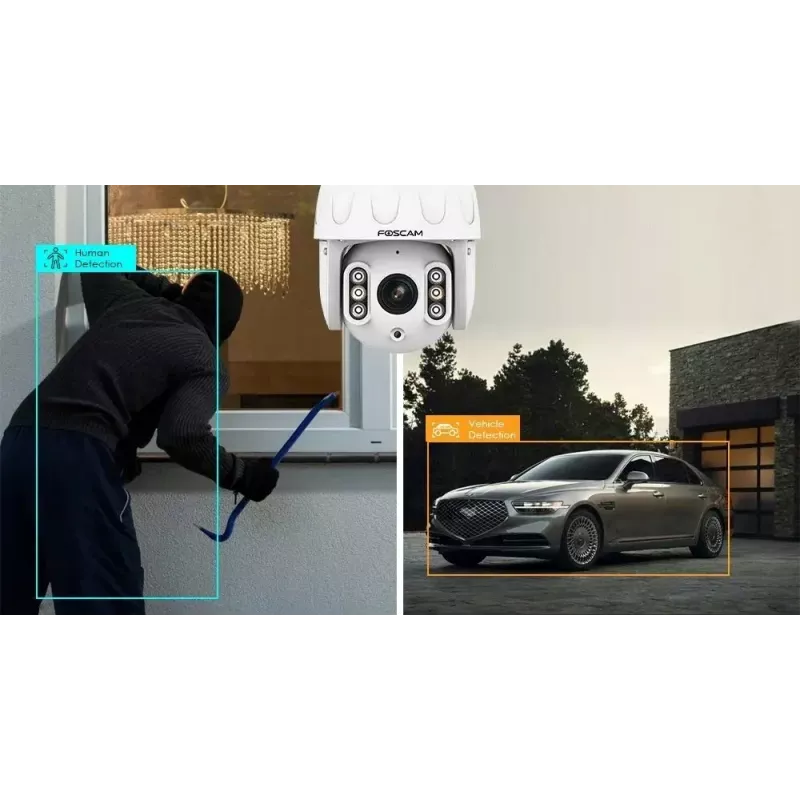 Kamera bezpieczeństwa IP PTZ Foscam SD8EP — 8 MP, 4-krotny zoom optyczny, 6-krotny cyfrowy, obrót 355°, nachylenie 90°, IP66, zewnętrzna, biała