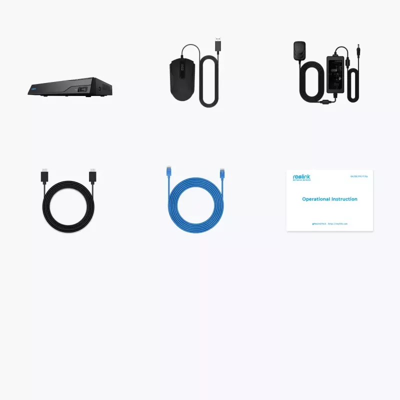 NVR Reolink NVS8(NHD) 8-kanałowy NVR PoE, 8 portów PoE, obsługa 4K (3840×2160), H.265, 2×HDD do 12 TB, HDMI/VGA/eSATA