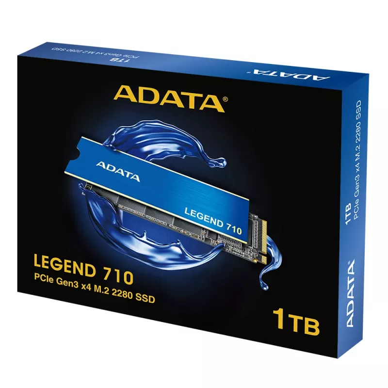 SSD M.2 ADATA LEGEND 710 1 TB PCIe 3.0 NVMe — odczyt 2400 MB/s, zapis 1800 MB/s, 3D NAND, 2280