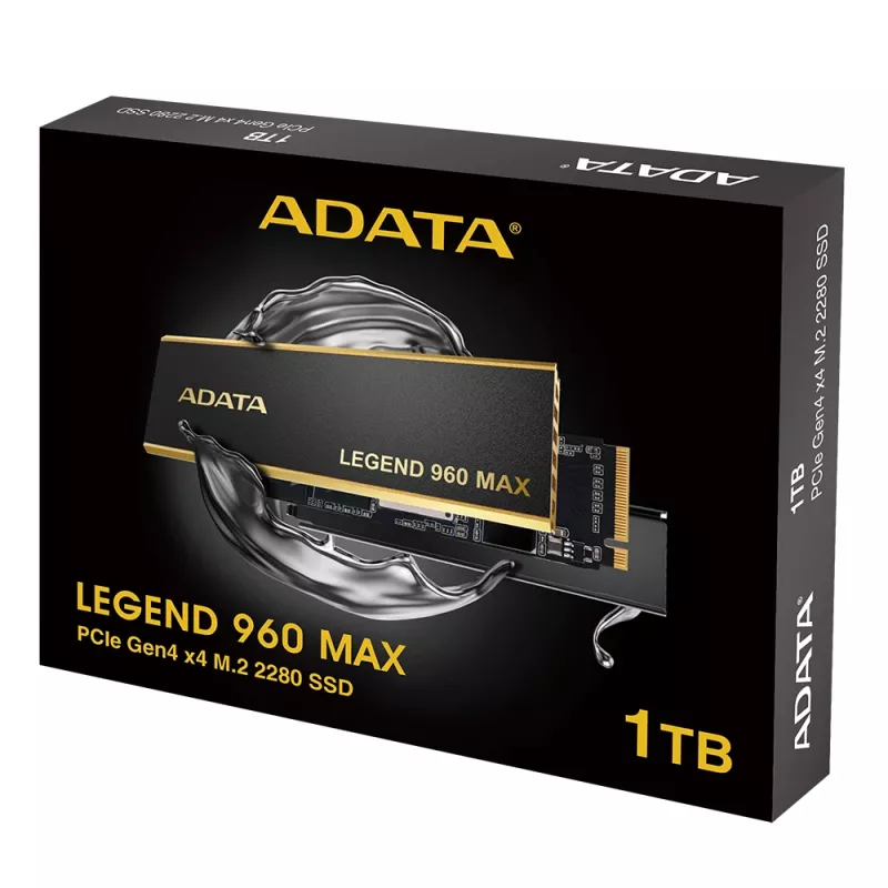 Wewnętrzny dysk SSD M.2 2280 NVMe ADATA LEGEND 960 MAX 1 TB PCIe 4.0, Odczyt 7400 MB/s, Zapis 6000 MB/s, 3D NAND