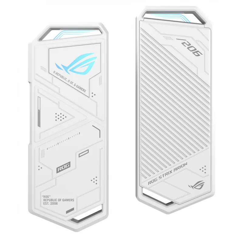 Obudowa SSD ASUS ROG Strix Arion biały Edition — M.2 PCIe, USB Type-C 10 Gbit/s, na jeden dysk