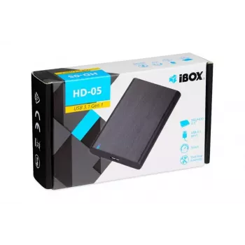 Obudowa HDD/SSD IBOX HD-05 Czarna — 2,5 cala SATA III, USB 3.2 Gen 1 (5 Gbit/s), Micro-USB B, UASP, do 10 TB