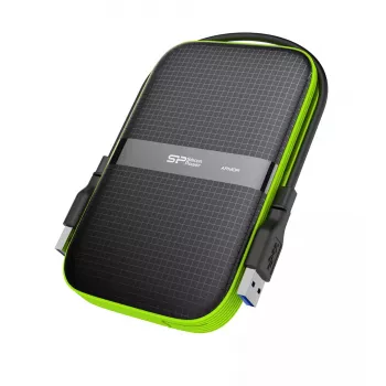 Zewnętrzny HDD Silicon Power Armor A60 1 TB 2,5 cala USB 3.2 Gen 1, odporny na wstrząsy, AES-256, czarny