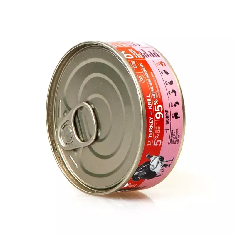 Mokra karma dla kota 3coty Indyk z krylem 80 g — pełnoporcjowa mokra karma dla dorosłych kotów, puszka 80 g, białko 19%, tłuszcz 7%