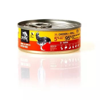 Mokra karma dla kota 3coty Kurczak z krylem dla kociąt, 80 g, karma pełnoporcjowa, bez cukru, bezglutenowa i bezsojowa