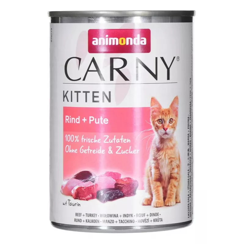 Animonda Carny Kitten mokra karma dla kotów z wołowiną i indykiem, 400 g