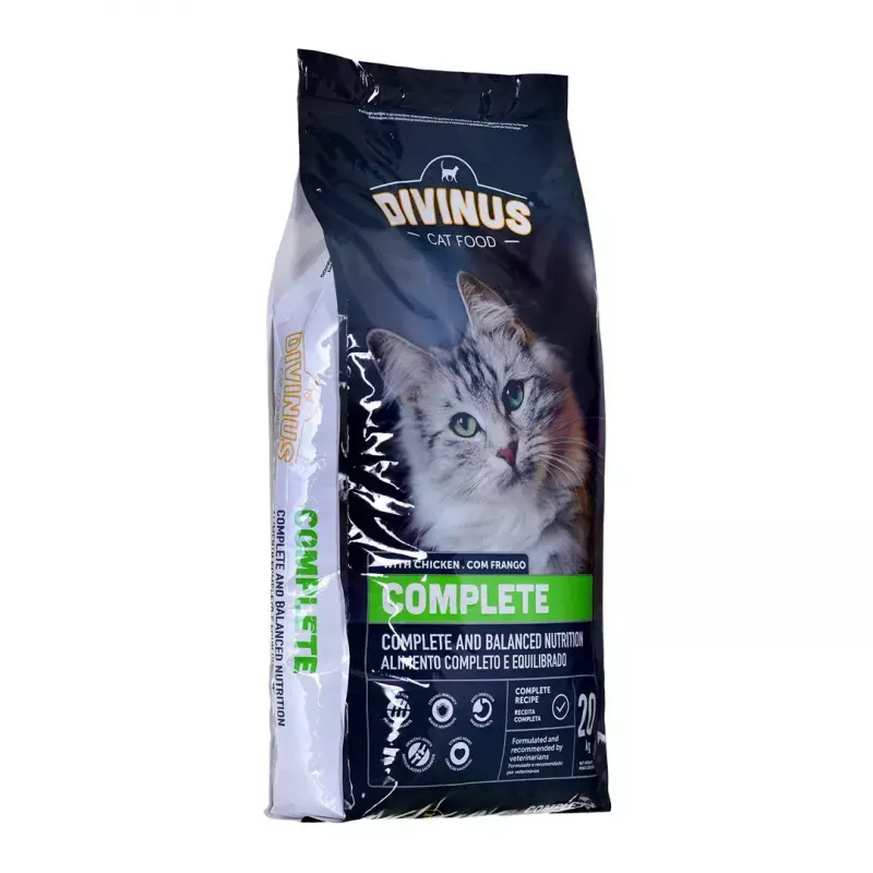 Sucha karma dla kota DIVINUS Cat Complete 20 kg — karma dla dorosłych kotów, kurczak, 30% białka, 12% tłuszczu