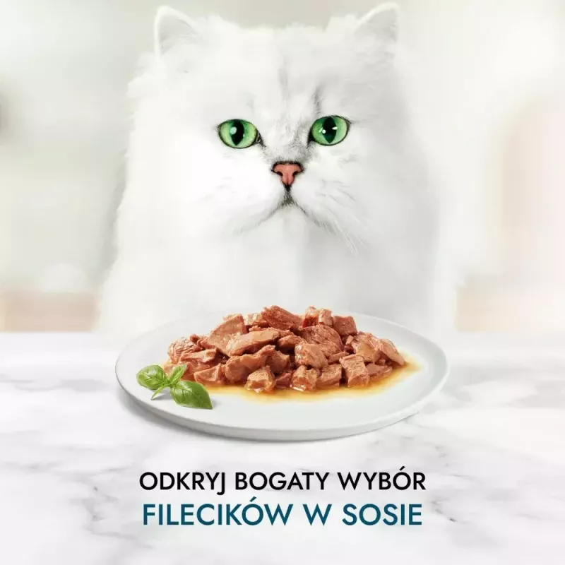 Mokra karma dla kota Purina Nestlé GOURMET Perle Mini fileciki w sosie, saszetki 60 x 85 g, koty dorosłe, 80% wilgotności