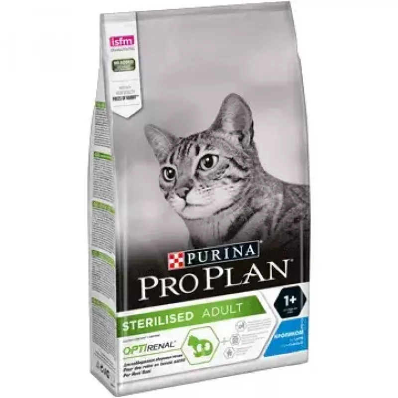 Sucha karma dla kota Purina Pro Plan Sterilised OPTIrenal Adult Królik 1.5 kg — wsparcie nerek, 41% białka, 12% tłuszczu