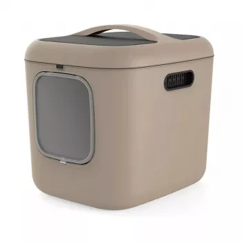 Kuweta Rotho Biala XL Cappuccino — plastikowa kuweta dla kota z filtrem węglowym, otworem do zawieszenia, 499×614×576 mm, 2,5 kg