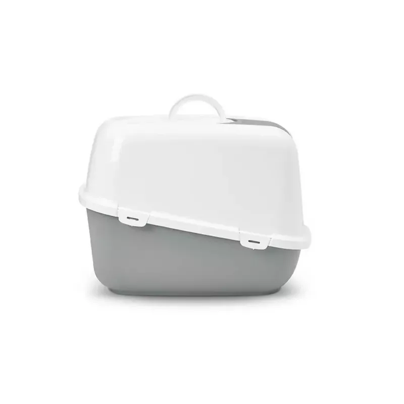 Kryta kuweta Savic Nestor Jumbo szaro-biała 665×485×465 mm, plastik, wysokość 465 mm