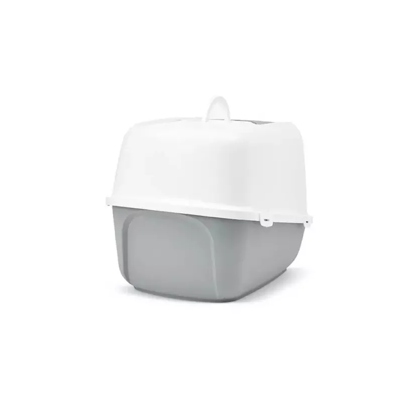 Kryta kuweta Savic Nestor Jumbo szaro-biała 665×485×465 mm, plastik, wysokość 465 mm