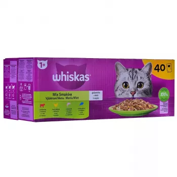 Mokra karma dla kota Whiskas Mix Favourites w galaretce, puszki 40 x 85 g, smak tuńczyk, dla dorosłych kotów