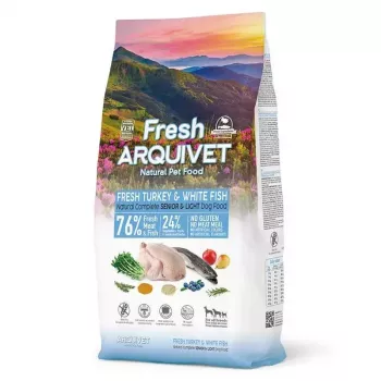 Sucha karma dla psa ARQUIVET Fresh Senior & Light z indykiem i rybą, 10 kg, 26% białka, 10% tłuszczu