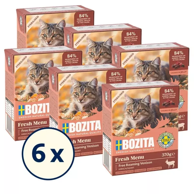 Mokra karma dla kota BOZITA Fresh Menu 370 g dla dorosłych kotów, smak dziczyzny, bez soi, bez glutenu