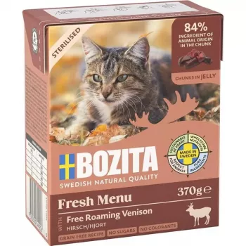 Mokra karma dla kota BOZITA Fresh Menu 370 g dla dorosłych kotów, smak dziczyzny, bez soi, bez glutenu