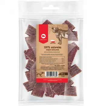 Mokra karma dla psa MACED Beef 100% Nature, 500 g — psy dorosłe, białko 56,9%, tłuszcz 21,5%, wilgotność 10,1%