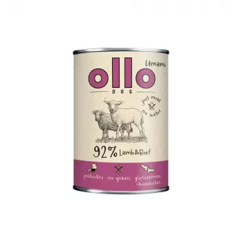 Karma mokra dla psa OLLO Umami jagnięcina i wołowina 850 g — dorosłe, bezzbożowa, bezglutenowa i bez soi