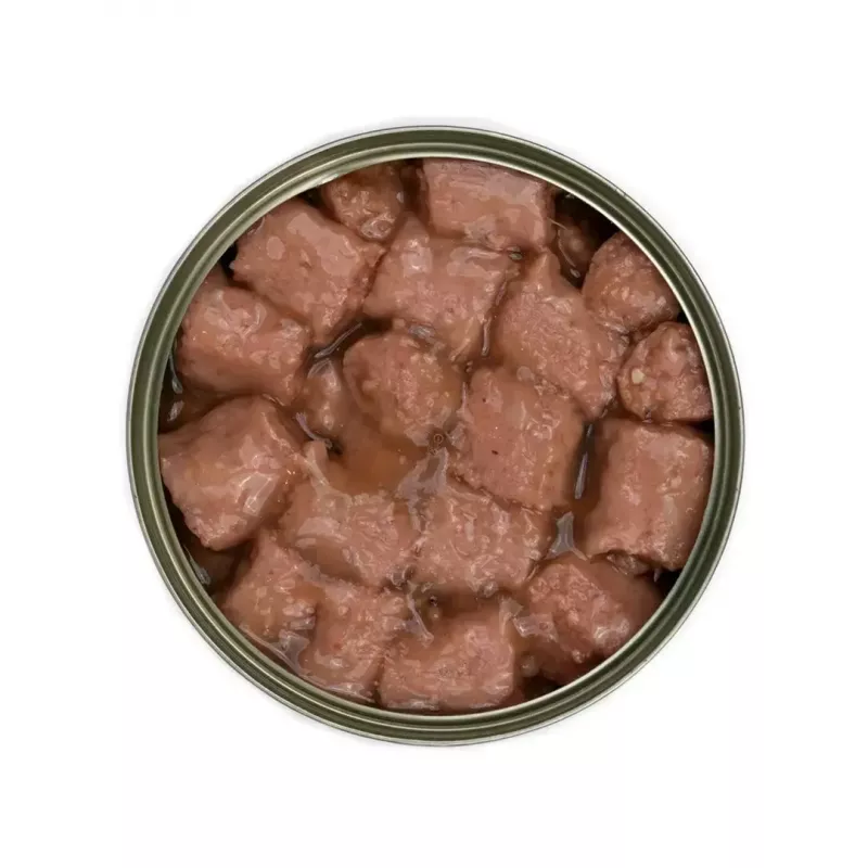 Mokra karma dla psów TufTuf Meaty chunks z drobiem 1,25 kg — pełnoporcjowa karma dla dorosłych psów w puszce, 7% białka, 81,5% wilgotności