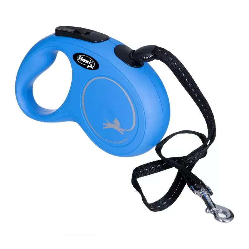 Automatyczna smycz dla psa Flexi New Classic S — linka, 5 m, pojedyncza smycz, niebieski, maks. obciążenie 12 kg