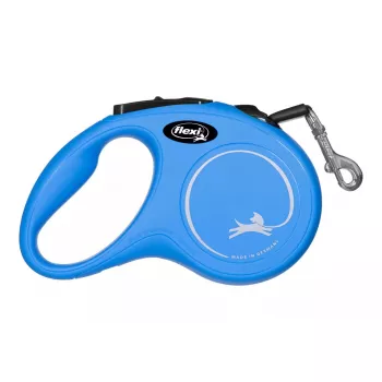 Smycz automatyczna Flexi New Classic S, smycz linkowa, długość 5 m, dla małych psów 5–10 kg, maks. obciążenie 15 kg, niebieska