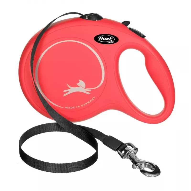 Smacz automatyczna Flexi New Classic 5 m, czarna taśma nylonowa, dla ras dużych do 50 kg