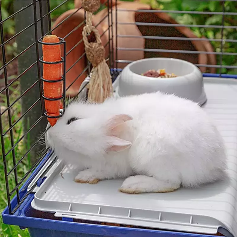 Klatka FERPLAST Rabbit 120 niebieski — metalowo-plastikowa klatka dla królików 1180×585×495 mm, dla królików 5–9,9 kg