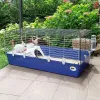 Klatka FERPLAST Rabbit 120 niebieski — metalowo-plastikowa klatka dla królików 1180×585×495 mm, dla królików 5–9,9 kg