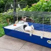 Klatka FERPLAST Rabbit 120 niebieski — metalowo-plastikowa klatka dla królików 1180×585×495 mm, dla królików 5–9,9 kg