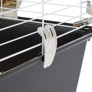Klatka FERPLAST Casita 80 dla świnek morskich 780×480×500 mm, metal i plastik, szaro-czarno-biała
