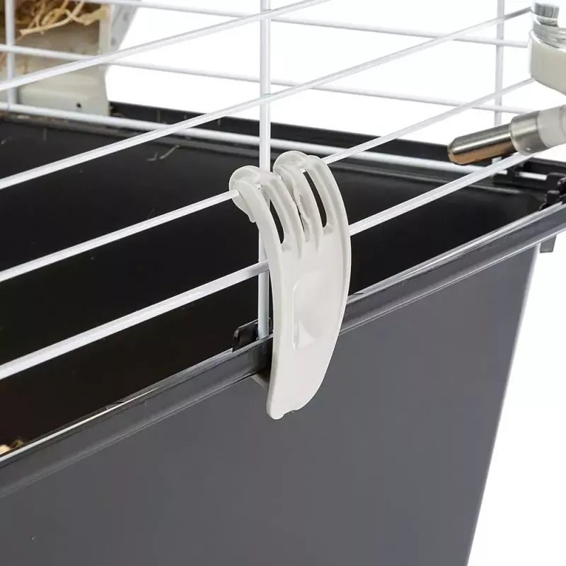 Klatka FERPLAST Casita 80 dla świnek morskich 780×480×500 mm, metal i plastik, szaro-czarno-biała
