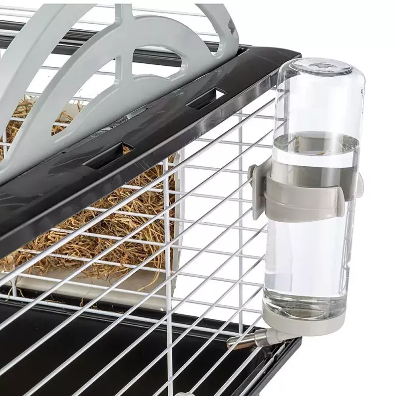Klatka FERPLAST Casita 80 dla świnek morskich 780×480×500 mm, metal i plastik, szaro-czarno-biała