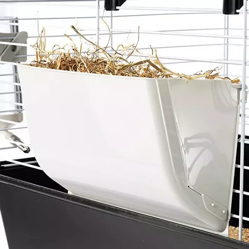 Klatka FERPLAST Casita 80 dla świnek morskich 780×480×500 mm, metal i plastik, szaro-czarno-biała