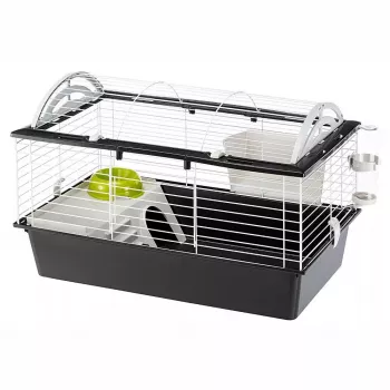 Klatka FERPLAST Casita 80 dla świnek morskich 780×480×500 mm, metal i plastik, szaro-czarno-biała