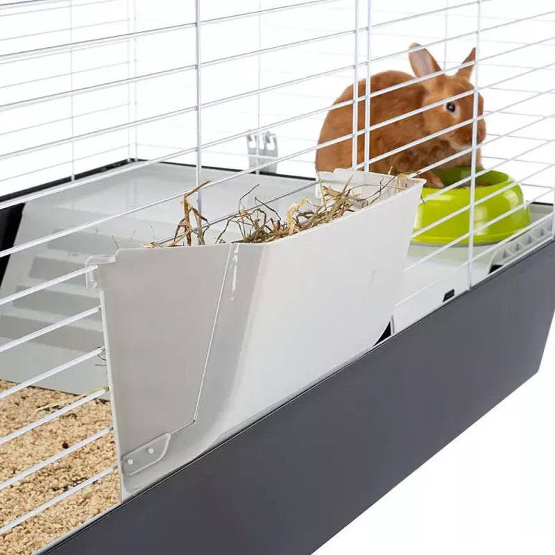 Klatka FERPLAST Casita 120 dla królików i świnek morskich, metal/tworzywo, 1190×580×600 mm, biały/taupe