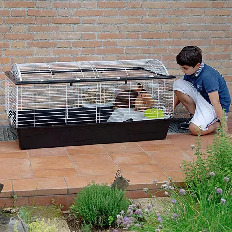 Klatka FERPLAST Casita 120 dla królików i świnek morskich, metal/tworzywo, 1190×580×600 mm, biały/taupe