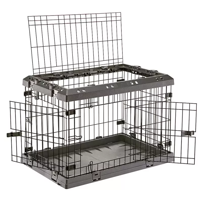 Twardy transporter dla psa FERPLAST Superior 770×510×550 mm — klatka metalowo-plastikowa dla małych psów 5–9,9 kg, czarny