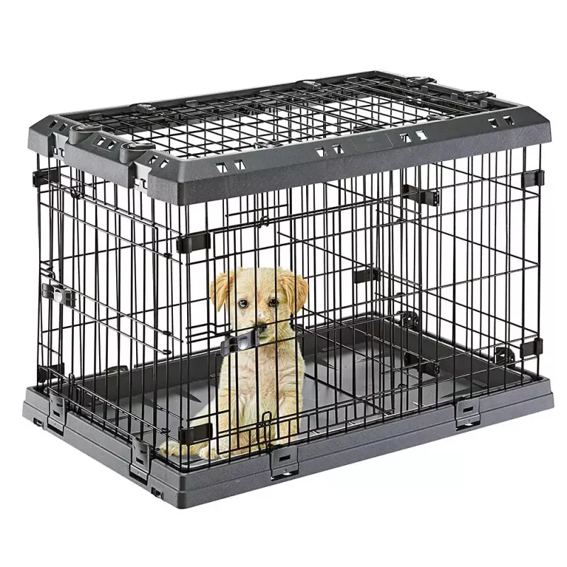 Twardy transporter dla psa FERPLAST Superior 770×510×550 mm — klatka metalowo-plastikowa dla małych psów 5–9,9 kg, czarny