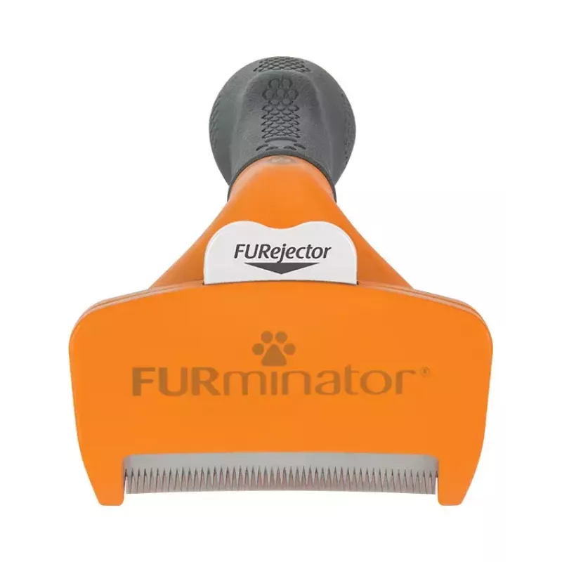 Szczotka do usuwania podszerstka FURminator FUR151388 dla średnich psów (10–25 kg), krótka sierść, szaro-pomarańczowa