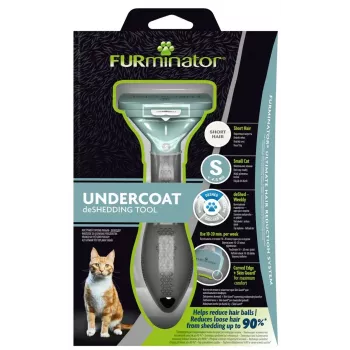 Szczotka dla kota FURminator FUR151296 — mały rozmiar dla długowłosych kotów małych ras, czarna, 200 g