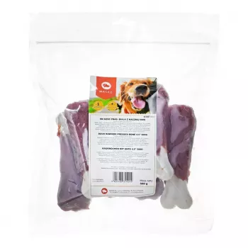 Gryzak dla psa MACED Prasowana kość z kaczką 500 g — jednoskładnikowy gryzak dentystyczny dla psów