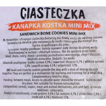 Przysmaki treningowe dla psów MACED Cube Cookies Mini Mix 1 kg — różne mini herbatniki w kostkach, mieszanka o smaku drobiowym