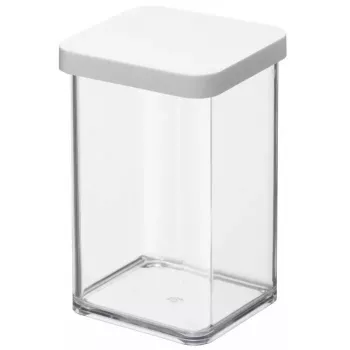 Pojemnik na żywność rotho Loft 11604 prostokątny 1 L, przezroczysty technopolimer, 100×100×142 mm