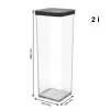 Pojemnik na karmę rotho 1160608080 2 L Czarny Transparentny, 100×100×285 mm, technopolimer