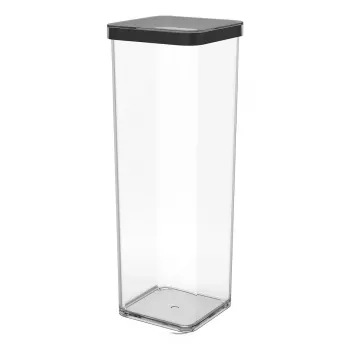 Pojemnik na karmę rotho 1160608080 2 L Czarny Transparentny, 100×100×285 mm, technopolimer