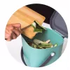 Pojemnik na odpady rotho Albula prostokątny plastikowy 6 L, plastik z recyklingu, ciemnozielony, otwór do zawieszenia
