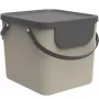 Pojemnik na odpady Rotho Albula prostokątny 40 l, technopolimer, cappuccino, 400×358×340 mm, otwór do zawieszania